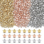 XIANNVXI 500Pcs Star Spacer Beads for Jewelry Making - Smooth Loose Beads for DIY Bracelets, Necklaces & Earrings (Gold, Silver, Rose Gold) - color: Star 3 colors