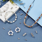 PH PandaHall 120Pcs Tibetan Silver Beads, 12 Style Large Hole Spacer Beads, Alloy Charms Assorted Column for Jewelry Making Crafts DIY