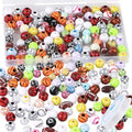 100 Pcs Sports Ball Beads Bulk with 5.5 Yard Elastic Rope,Acrylic Softball American Football Basketball Volleyball Baseball Tennis Beads for DIY Bracelet Necklace Keychain Jewelry Making Accessories - color: Mixed