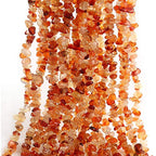 Genuine Carnelian Chips Beads 5-8mm Irregular Shaped Tumbled Chip Stone Loose Bead for Jewelry Making 1 Strand 32" - color: Carnelian