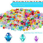 900 Pieces 3 Size Faceted Bicone Crystal Beads Bicone Mix Color DIY Craft Beads for Bracelet Necklace Earring Jewelry Making