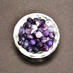 6mm Purple Stripe Agate Matte Round Natural Gematone Loose Beads for Jewelry Making DIY 1 Strand 15" - color: Matte Purple Stripe Agate, size: 6mm