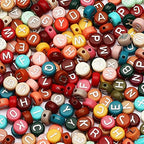 ToBeIT 1000pcs Letter Beads Acrylic Bead Alphabet A-Z Round Beads for DIY Jewelry Making, Bracelets, Necklaces (Silver) - color: bg-color silver