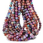 100pcs Natural Stone Beads 8mm Purple Imperial Jasper Round Genuine Real Stone Beading Loose Gemstone Hole Size 1mm DIY Charm Smooth Beads for Bracelet Necklace Earring Jewelry Making Crafts - color: Purple Imperial Jasper