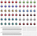 BetterJonny 120 Pieces Crystal Birthstone Charms Beads, 12 Colors Round Crystal Charm with Rings Handmade Jewelry Pendants for Jewelry Necklace Bracelet Earring Making - color: （#B）Silver Round