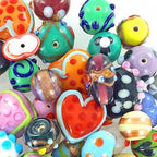 eCrafty's Everything But the Kitchen Sink! ONLY LAMPWORK Glass Beads Mix 1/2 Lb