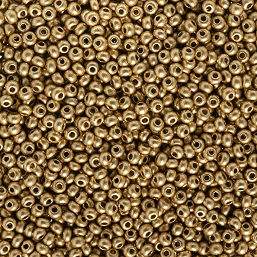 John Bead Czech Seed Beads 10/0 Gold 100g Bead for Jewelry Bracelets Necklaces Earrings DIY Arts Crafts Making - color: Gold