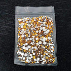 AD Beads 1440 Pieces Mixed Size No Hotfix Glue on Quality Glass Flatback Rhinestones Round Crystal Gems (14 Lt. Topaz) - color: Lt. Topaz 14