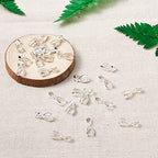 Fashewelry 200pcs Brass Pendant Pinch Bails Silver 8x5mm Inner Diameter Dangle Charm Clasp Clip for Top Drilled Bead Necklace Earring Jewelry Making Pin:0.9MM - color: Silver