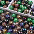 16mm Acrylic Beads 100pcs Ab Halloween Color Bead Chunk Bubblegum Beads for Pens for Necklace Jewelry Bracelets DIY Crafts Making (Navy Blue&Dark Green&Dark Coffee&Black) - color: Navy blue&dark green&dark coffee&black