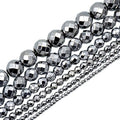 AD Beads Natural Faceted & Smooth Metallic Hematite Round Gemstone Loose Beads 16" 2mm 3mm 4mm 6mm 8mm 10mm (6mm, Metallic Silver (Faceted)) - color: Metallic Silver (Faceted), size: 6mm