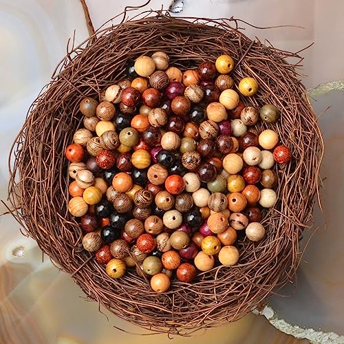 6mm Natural Mixed Wooden Round Loose Beads Jewelry Making KIT with Thread and Needles 960 PCS(12 Wooden, 6mm) - color: 12-Wooden, size: 6mm