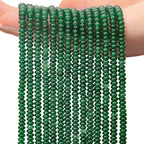 2 Strands (300PCs) Green Jade Rondelle Beads, 2 * 4mm Gemstone Loose Spacer Abacus Disk Beads for DIY Bracelet Necklace Earrings Jewelry Making, Craft Supplies Beading Kit - color: Green Jade, size: 2*4MM