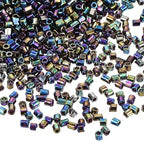 uxcell 1400Pcs Glass Bugle Beads, 1.5x1.5mm Tube Mini Loose Glass Seed Spacer Bead for DIY Earrings Necklaces Bracelets Jewelry Making (Electroplating Black) - color: Electroplating Black, size: 1.5x1.5mm