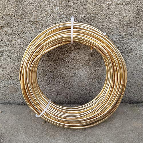 INSPIRELLE 9 Gauge 42 Feet KC Gold Aluminum Craft Wire Bendable Metal Wire for Jewelry Craft Making - color: KC Gold, size: 9 Guage (3.0mm)