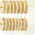Wisreach Chains Jewelry Making Supplies Gold Chain for Making Jewelry, 111.5 Feet 15 Rolls for DIY Necklace Bracelet Findings with Jump Rings/Lobster Clasps/Connectors - color: Gold