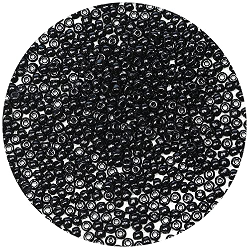 Bala&Fillic Black Color 4mm Seed Beads About 1200pcs/100Grams in Bag, 6/0 Glass Craft Beads for Making Bracelet and Necklace (Black) - color: Black -4mm