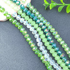 Jmassyang 6mm Crystal Glass Beads Briolette Rondelle Faceted AB Spacer Bead Sparkle Crystal Glass Beads for Jewelry Making Bracelets Necklaces Earrings(Green Mixed, 450pcs) - color: Green Mixed, size: 4x6mm