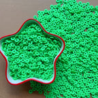 3000Pcs Flat Round Polymer Beads Vinyl Heishi Beads for Jewelry Making Women Necklace Bracelet Earrings (11-Bright Green) - color: 11-Bright Green