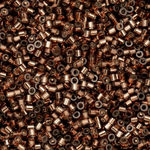 John Bead 25g Cylin Beads Brown Silver Lined 11/0 Glass Cylindrical Seed Beads for Jewelry Bracelets Necklaces Earrings Making Embroidery - color: Brown Silver Lined