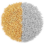 1200Pcs 4mm Round Beads Spacer Beads Smooth Loose Ball Beads for DIY Bracelet Jewelry Making Craft, Silver & Gold - color: Silver & Gold, size: 4mm