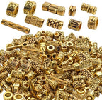BronaGrand 100g (About 220-300pcs) Antique Gold Column Spacer Beads Bracelet Charms Necklace Pendants Jewelry Findings Accessories for Bracelet Necklace Jewelry Making - color: Antique Gold