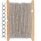 THREENEST 16.4-Feet Width 3mm Stainless Steel Extander Chains, Welded Permanent Cable Craft Tail Curb Chain for Necklace Bracelet Earring Jewelry Making - color: Stainless Steel, size: Extender Chains(Width 3mm)