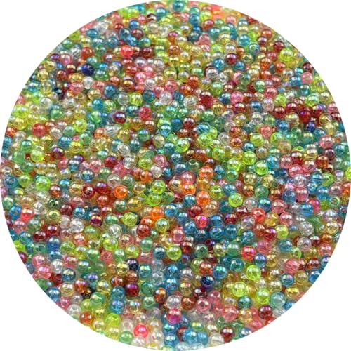 2000pcs 4mm Acrylic Round Beads AB Colors Acrylic Beads Round Spacer Beads with Hole for DIY Bracelet Necklace Jewelry Making Supplies Handmade Craft(Mixed Colors) - color: Mixed Colors, size: 4mm