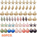 60pcs Alloy Ocean Starfish Seashell Conch Charms Colorful Enamel Ocean Life Sea Animal Pendants Charms Craft Supplies for Woman DIY Jewelry Making Birthday Wedding Party Favor Gifts