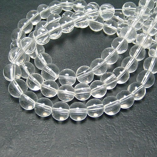 Natural Gemstone Clear Transparent Round Crystal Loose Beads Bijoux DIY Jewelry Choker Necklace Earrings Dangle Charms Making Findings/Accessories 1 Strand 15.5 inches (4mm, Transparent) - color: Transparent, size: 4mm