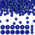 200PCS 10MM Blue Rhinestone Beads with Hole Polymer Clay Round Sparkly Grade A Pave Disco Ball Shiny Charms Loose Spacer Bead Bulk for Jewelry Making Bracelets Earrings Keychains DIY Crafts - color: Blue, size: 10mm 200pcs