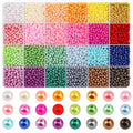 BONNY BOXX 4880 PCs Pearl Beads Set for Jewelry Making, 4MM Round ABS Faux Pearls with Holes for Bracelets, Necklaces, Earrings, Vase Filler - color: Pearl Beads Set - 4MM
