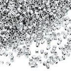 uxcell 1400Pcs Glass Bugle Beads, 1.5x1.5mm Tube Mini Loose Glass Seed Spacer Bead for DIY Earrings Necklaces Bracelets Jewelry Making (Electroplating White K) - color: Electroplating White K, size: 1.5x1.5mm