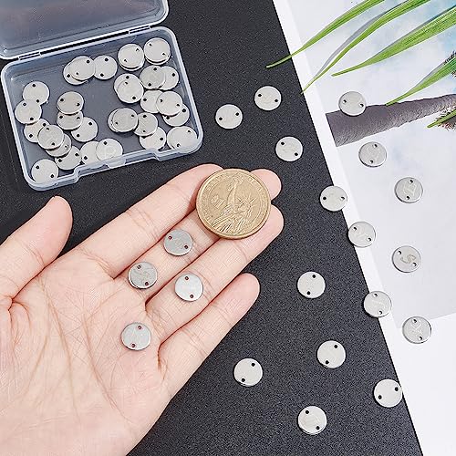 UNICRAFTALE Stainless Steel Alphabet Link Charms from A to Z Letter Pendants Connectors for Earring Bracelet Necklace Flat Round Metal Pendant DIY Earring Bracelet Making - color: Stainless Steel Color