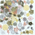 stino 100g Metal Pendant Charms for Jewelry Making, Bulk Silver & Gold Plated Charms for Braclet Necklace Crafts, Animal Plant Flower Pet and so on - color: Flower Mixed Color