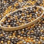 8mm Acrylic Beads 600pcs AB Golden&Silver Spacer Bubble Bead Plastic Crafts Beads for DIY Necklaces Bracelets Earrings Jewelry Making (Golden&Silver&Grey) - color: golden&silver&grey