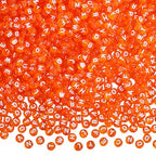 1480Pcs Acrylic Letter Beads 7x4mm Flat Round Cute Alphabet Loose Beads Bulk for Friendship Bracelets Words Keychains Jewelry Crafting DIY Projects (Dark Orange)