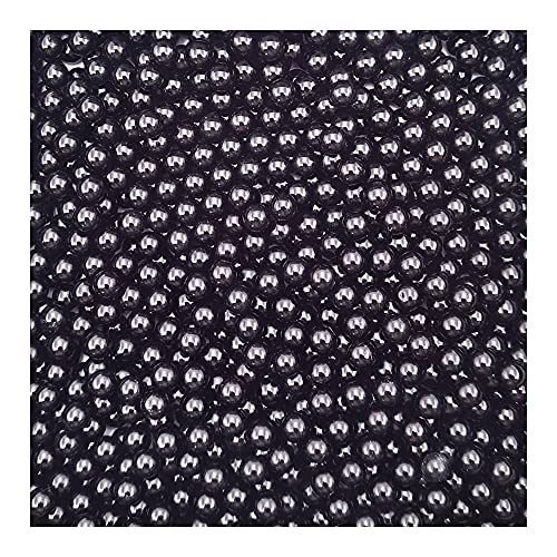 INSPIRELLE 1100pcs Black Undrilled ABS Art Faux Pearls for Vase Fillers, 8mm No Hole Makeup Beads to Hold Brush Lipstick Eyeliner, Imitation Round Pearl Beads for Table Scatter Home Wedding Decoration - color: Black, size: 8mm