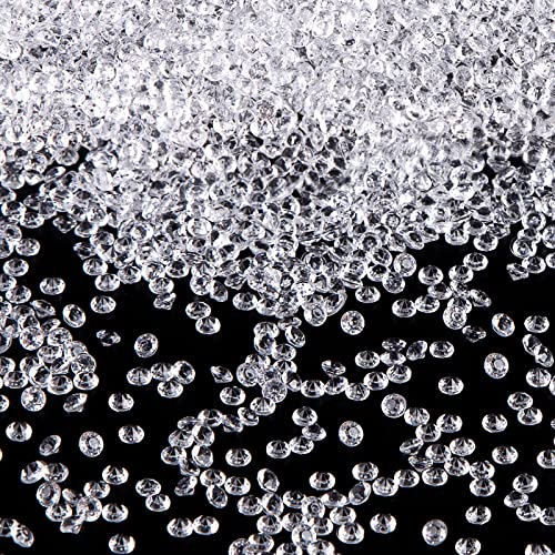 FUTUREPLUSX 10000PCS Fake Diamonds, 4.5mm Mini Clear Diamonds Decoration Acrylic Crystal Vase Fillers Table Scatter Confetti Gems for Wedding Bridal Shower Birthdays Graduation Party Home Decor - color: Clear Mini