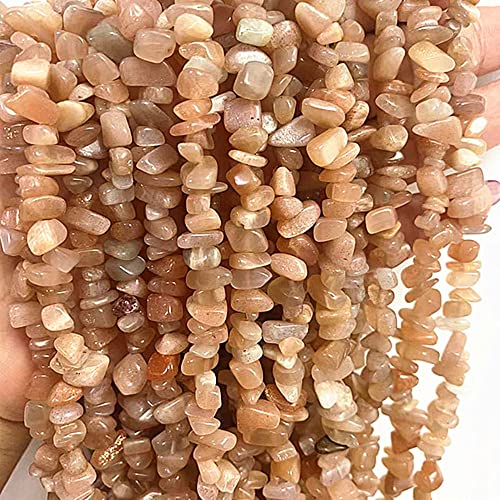 5-8mm Natural Sunstone Gemstone Chips Loose Beads Semi Precious for Jewelry Making DIY Handmade Craft Supplies 1 Strand per Bag Approxi 34" - color: Sunstone Chips