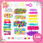 Just My Style ABC Beads by Horizon Group Usa, 1000+ Charms & Beads, Alphabet Charms, Accent Seed Star Wax Beading Cord, Satin Cord Key Ring Included, Bright, Small - style: ABC