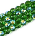 68pcs 8mm Transparent Electroplate Glass Beads Strands 96 Faceted Round Glass Spacer Beads for DIY Earring Bracelet Necklace Jewelry Making Green - color: Green