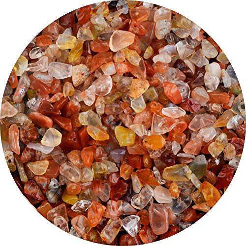 Natural Chip Stone Beads Red Agate 5-8mm About 400 Pieces Irregular Gemstones Healing Crystal Loose Rocks Bead Hole Drilled DIY for Bracelet Jewelry Making Crafting (5-8mm, Red Agate) - color: Red Agate