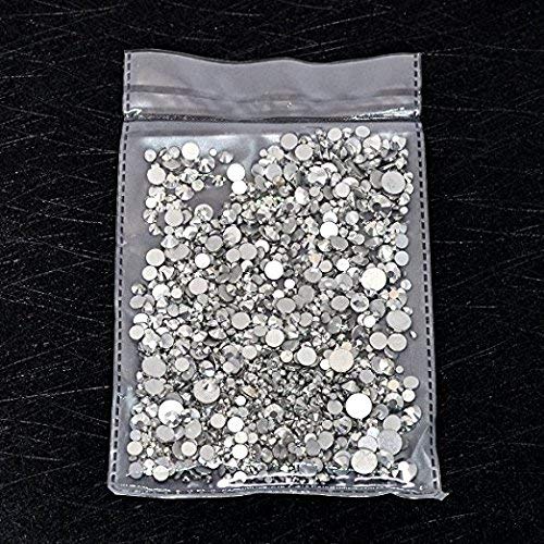 AD Beads 1440 Pieces Mixed Size No Hotfix Glue on Quality Glass Flatback Rhinestones Round Crystal Gems (29 Metallic Silver) - color: Labrador 29