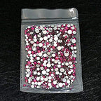 AD Beads 1440 Pieces Mixed Size No Hotfix Glue on Quality Glass Flatback Rhinestones Round Crystal Gems (25 Fuchsia) - color: Fuchsia 25