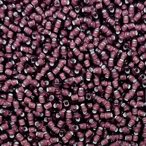 Czech 8/0 Silver Lined Glass Seed Beads 20 Grams 800 Pcs Multi Colors (Plum) - color: Plum