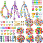 Ecoofor 633 PCS Beaded Keychain Making Kit, Acrylic Alphabet Letter Beads with Heart, Star & Flower Charms for DIY Jewelry, Bag Charm & Keychain Accessories Craft Supplies - color: 633 PCS Beaded Keychain Making Kit