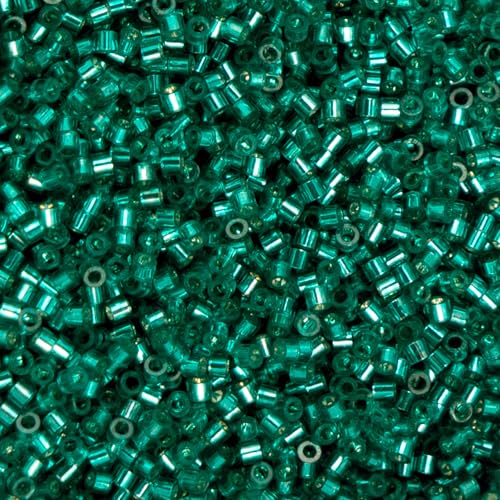 John Bead 25g Cylin Beads Tropic Teal Silver Lined 11/0 Glass Cylindrical Seed Beads for Jewelry Bracelets Necklaces Earrings Making Embroidery - color: Tropic Teal Silver Lined