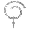 Ice Out Chain for Men Premium Zircon Stones Hypoallergenic Durable Hip-Hop Streetwear Chain Necklace Men - color: Silver, style: Trapstar