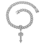 Ice Out Chain for Men Premium Zircon Stones Hypoallergenic Durable Hip-Hop Streetwear Chain Necklace Men - color: Silver, style: Trapstar